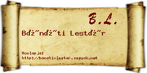 Bánáti Lestár névjegykártya